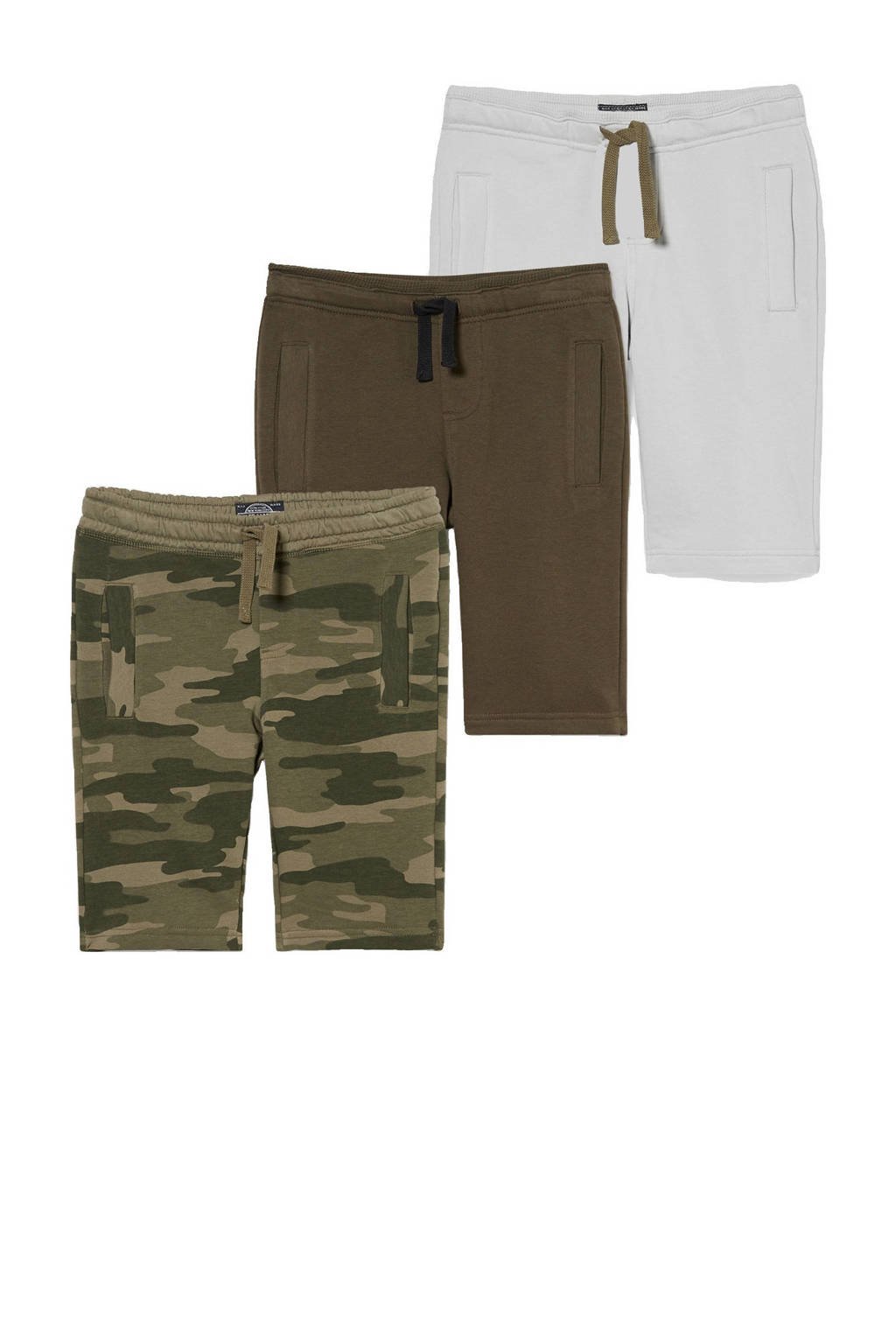 C&A Skate Nation sweatshort - set van 3 army groen/olijfgroen/ecru, Olijfgroen/army groen/ecru