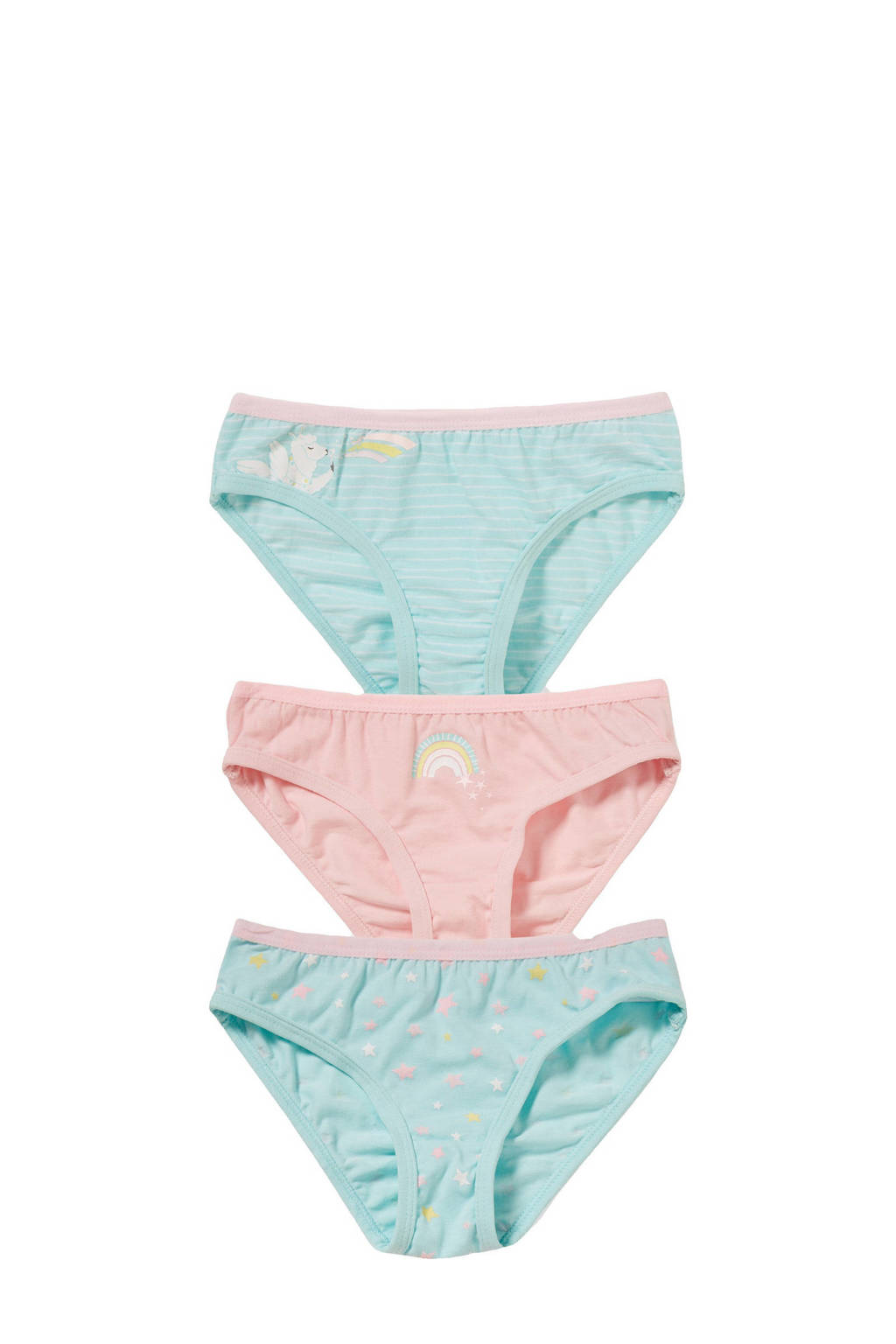 C&A Palomino slip - set van 3 all over print roze/groen, Roze/groen