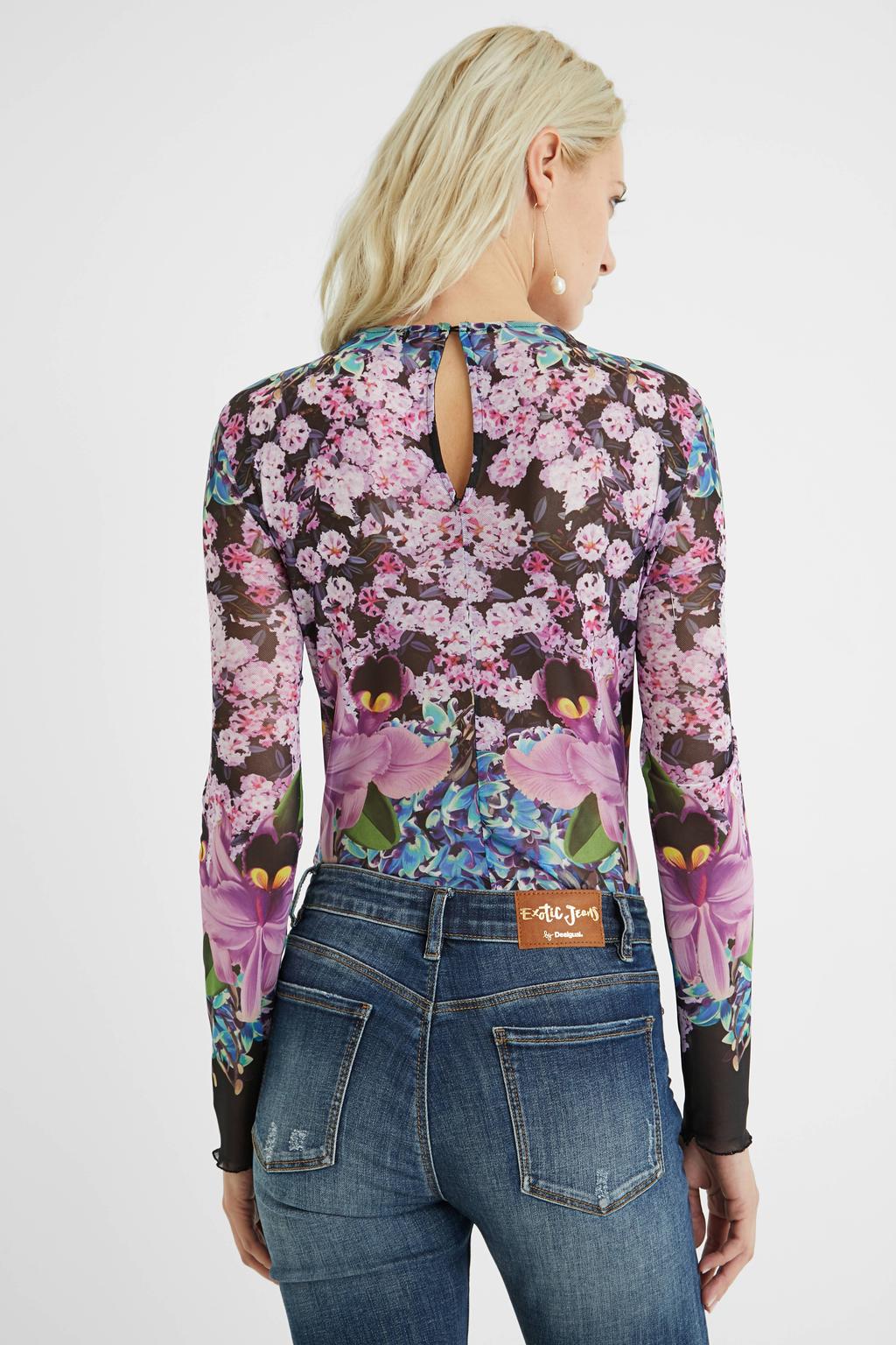 Body Donna Desigual A Maniche Lunghe - Stampa Opera D'Arte 'La Siesta' Di Paul Gauguin, Taglia Slim Fit