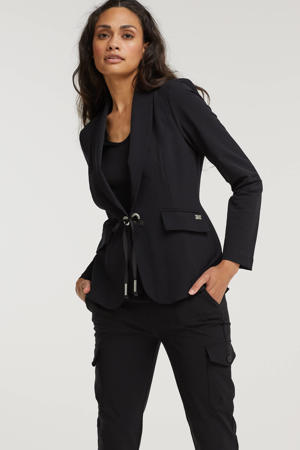 blazer Ingrid van travelstof zwart