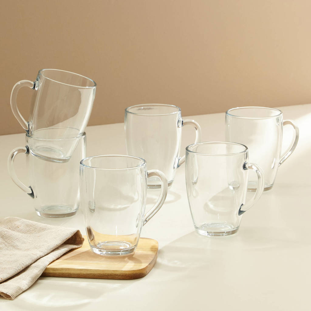 Wehkamp Home theeglas Trend (set van 6), Transparant