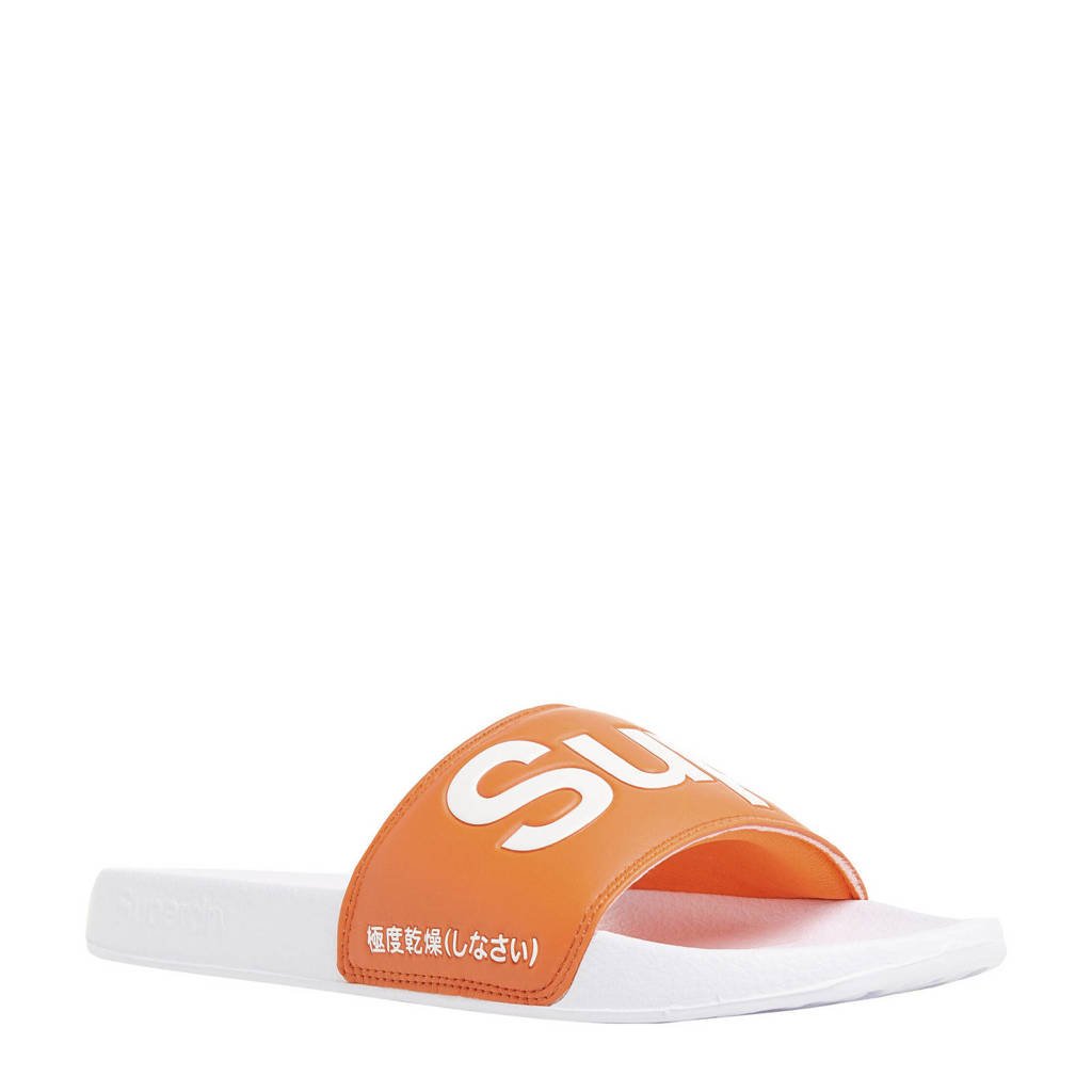 Superdry Sport Pool Slide badslippers oranje/wit, Oranje/wit