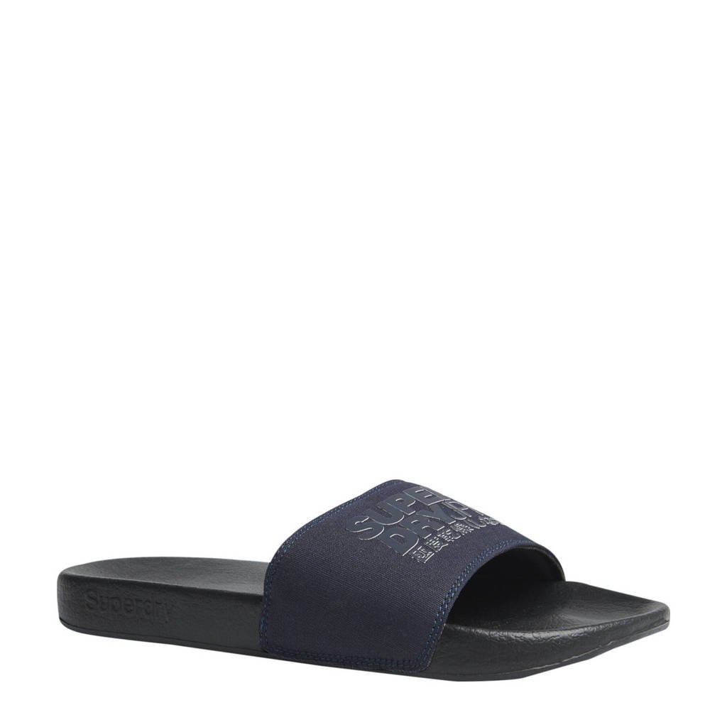 Superdry Sport Sorrento Pool Slide badslippers zwart/donkerblauw, Zwart/donkerblauw