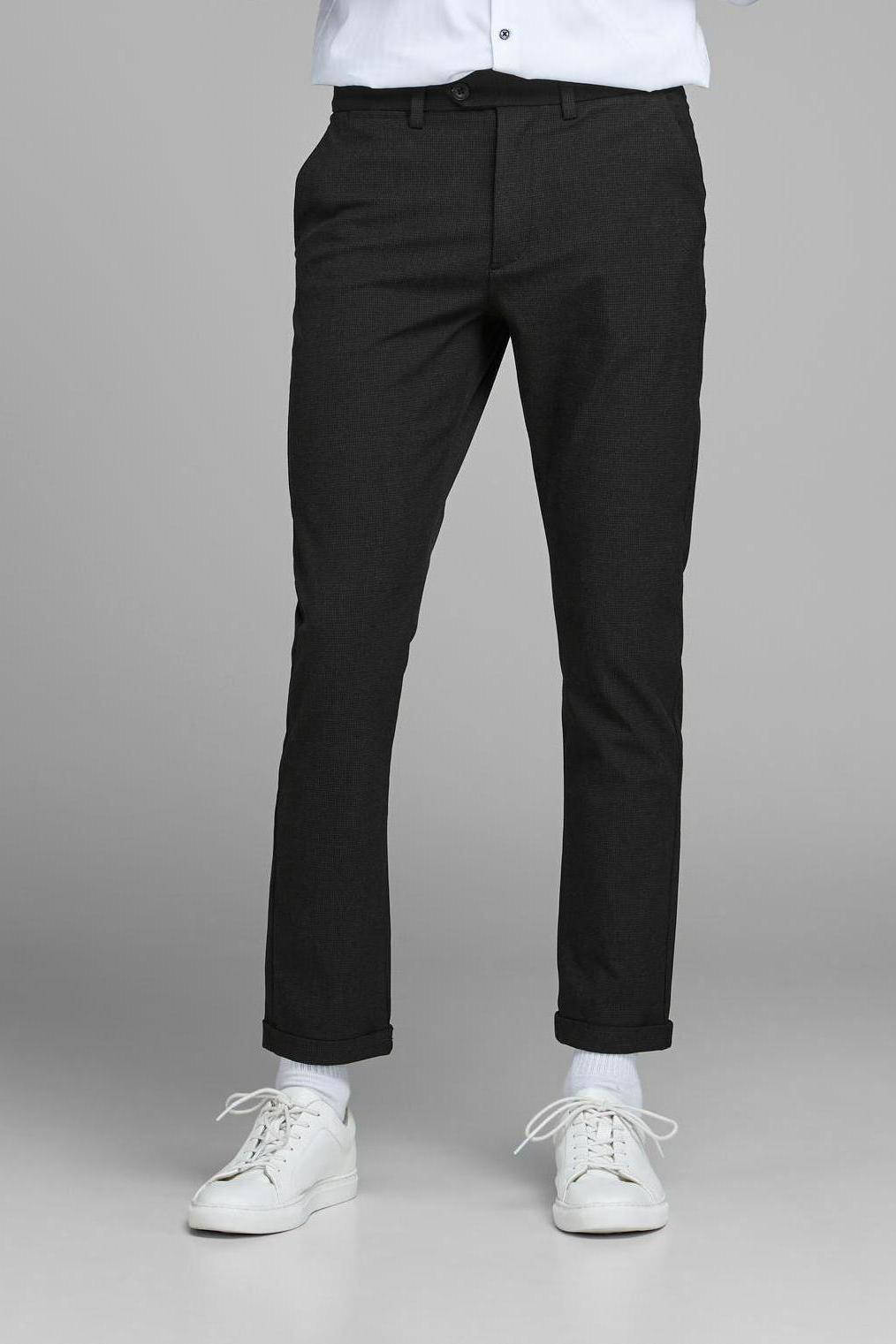 JACK \u0026 JONES JEANS INTELLIGENCE slim fit pantalon Marco met all over print  donkergrijs | wehkamp
