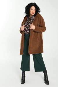 Bruine dames Paprika reversible jas van polyester met lange mouwen, capuchon en ritssluiting