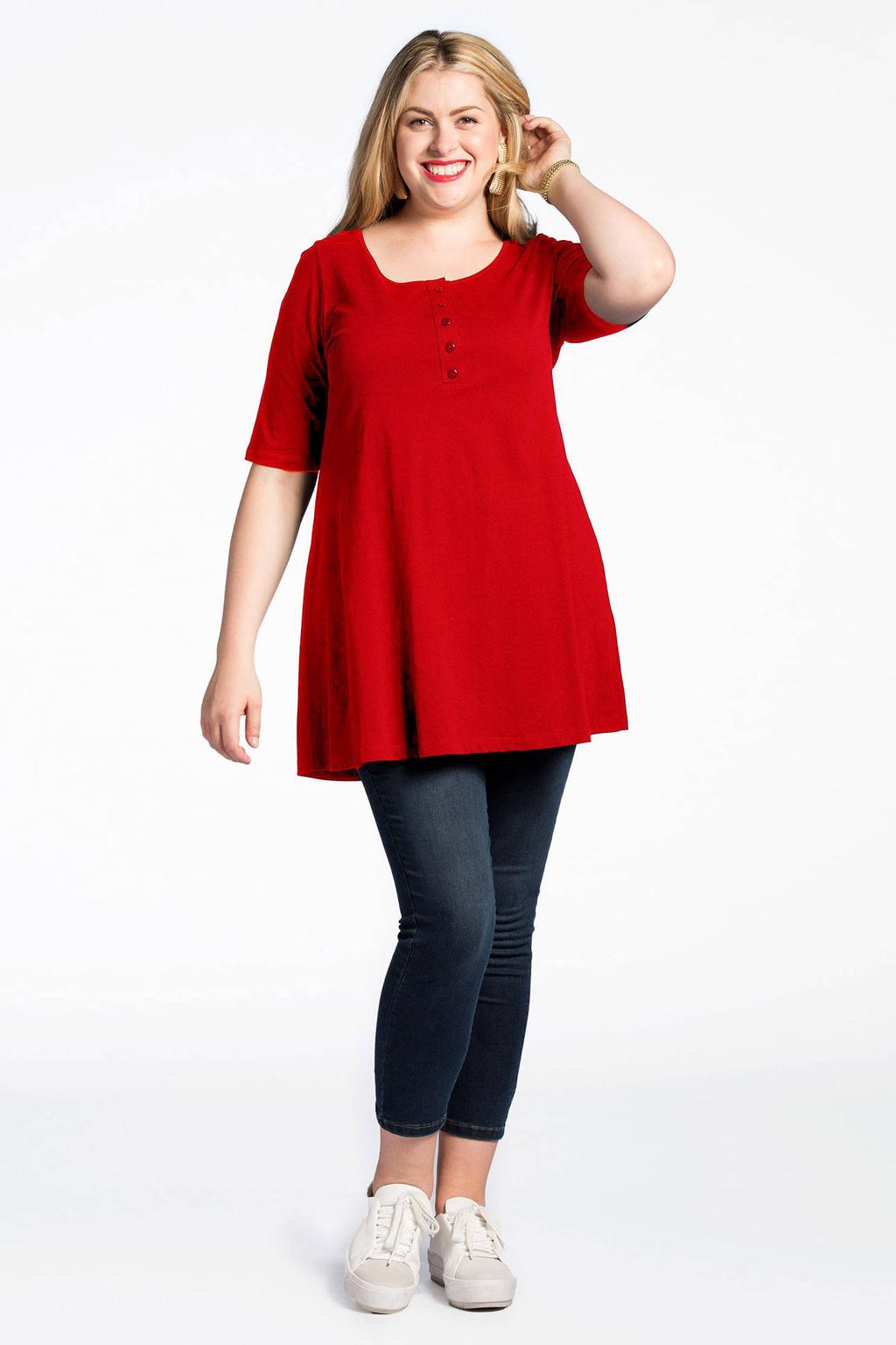 YOEK tuniek ORGANIC COTTON rood