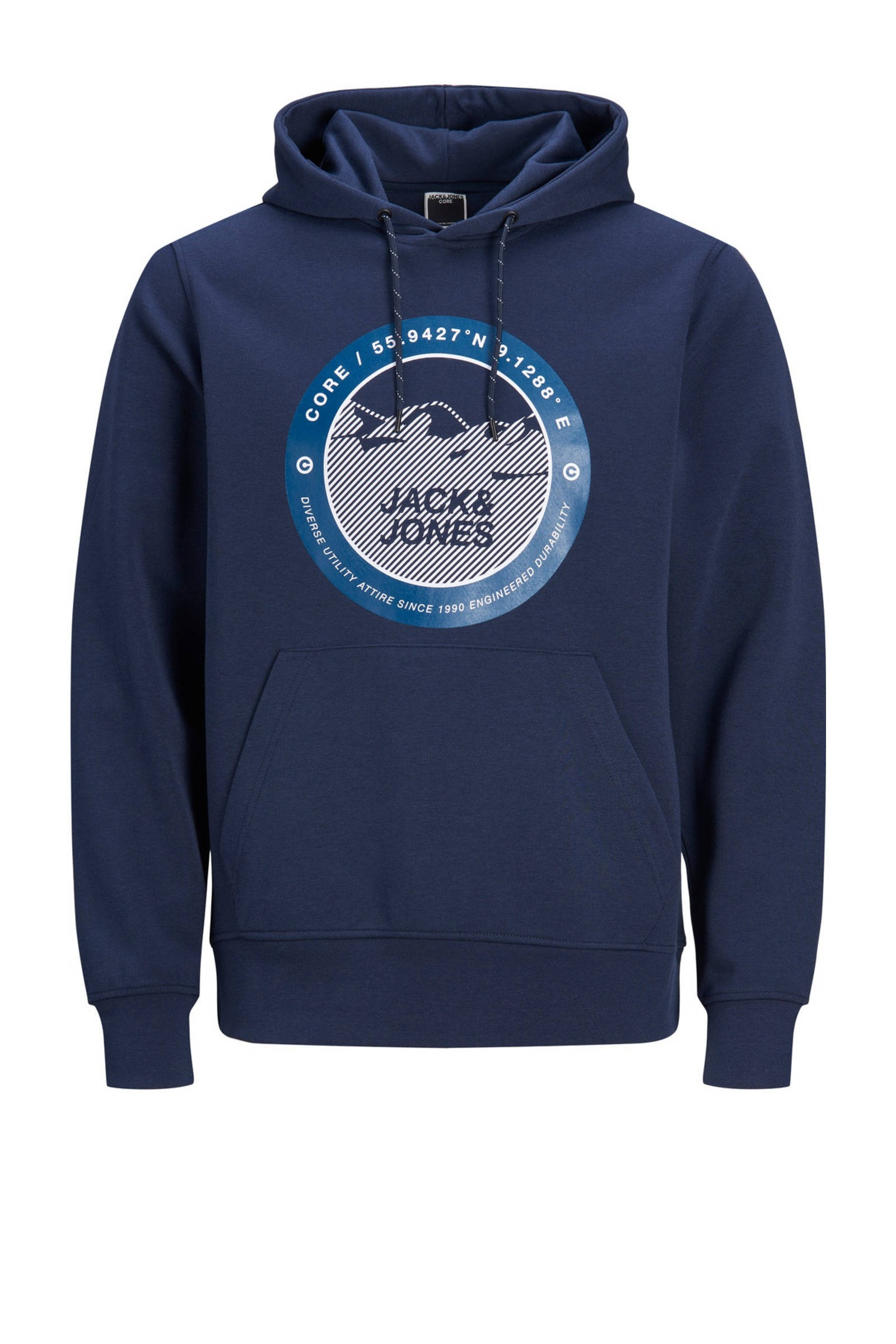 JACK & JONES CORE hoodie JCOBILO met logo donkerblauw online kopen