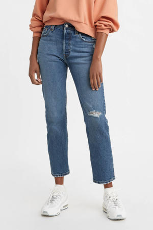 501 cropped high waist straight fit jeans salsa middle