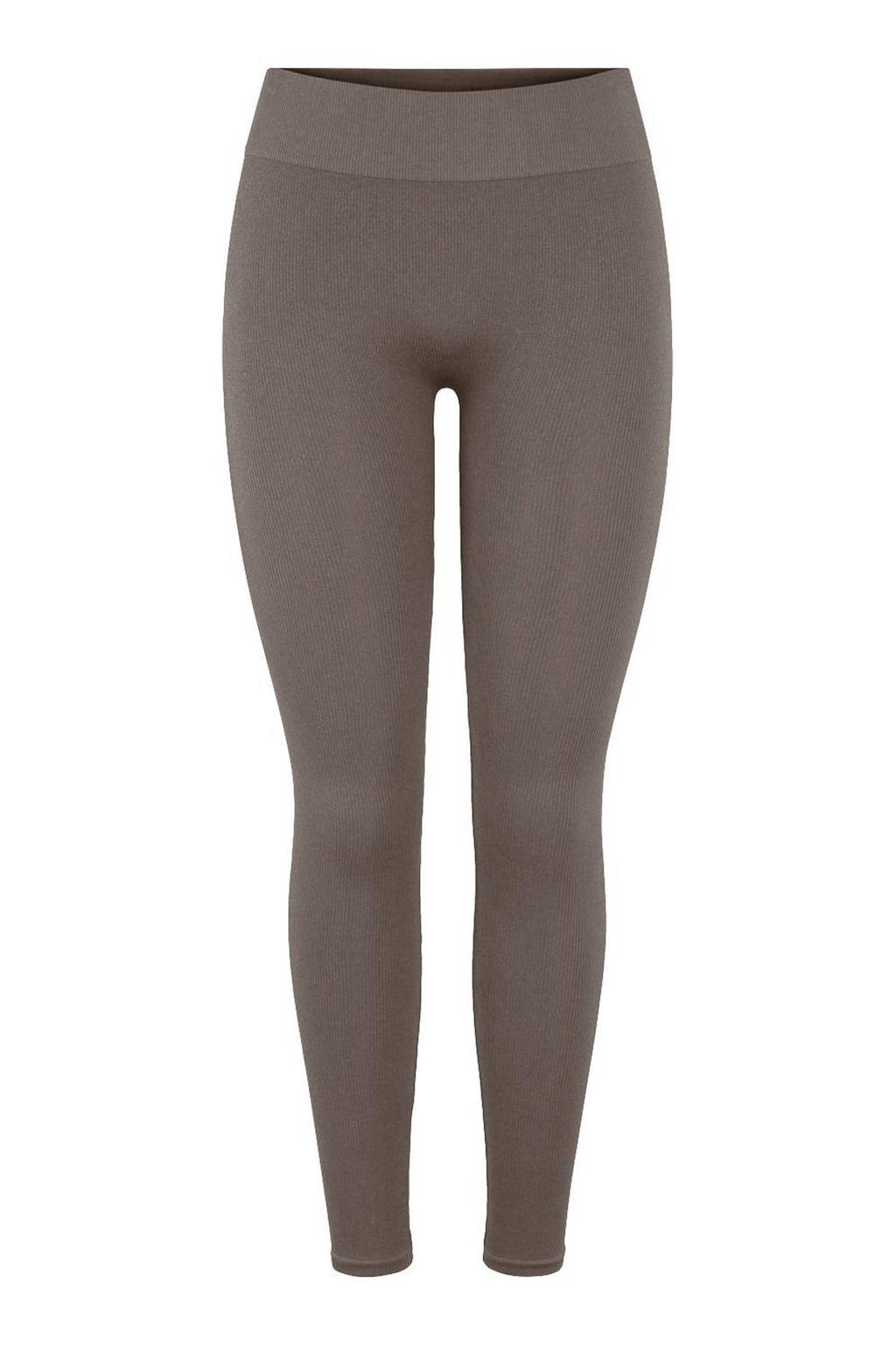 Grijze dames PIECES naardloze legging van duurzaam gerecycled materiaal met skinny fit en regular waist