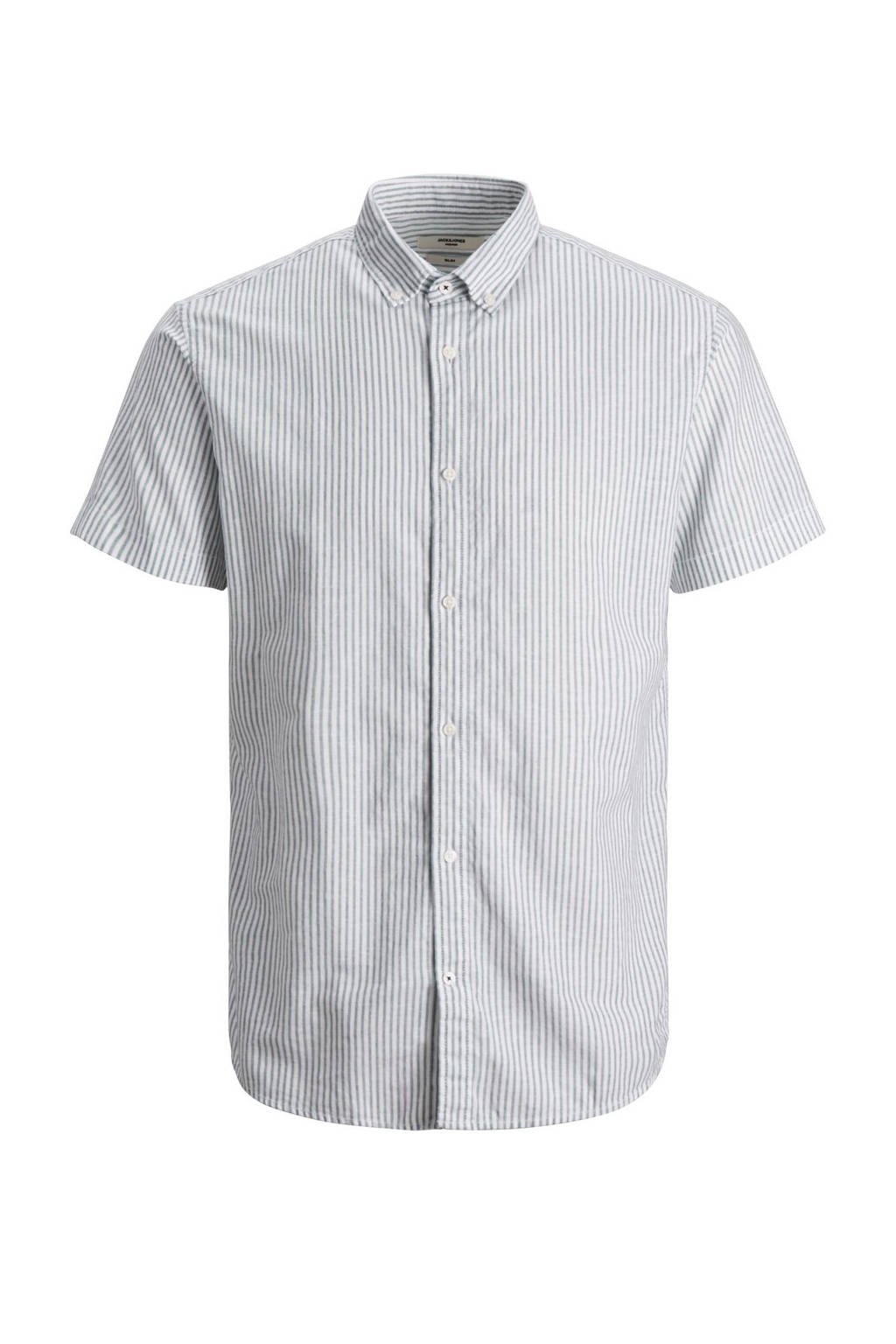 JACK & JONES PLUS SIZE gestreept regular fit overhemd Plus Size grijs, Grijs