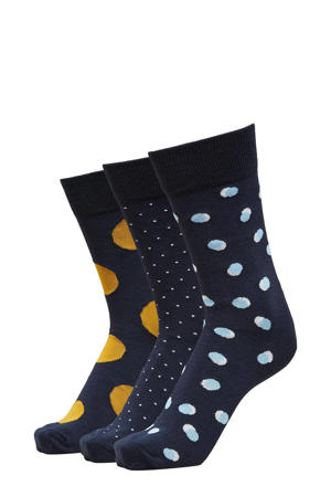 giftbox sokken SLHROGER - set van 3 donkerblauw