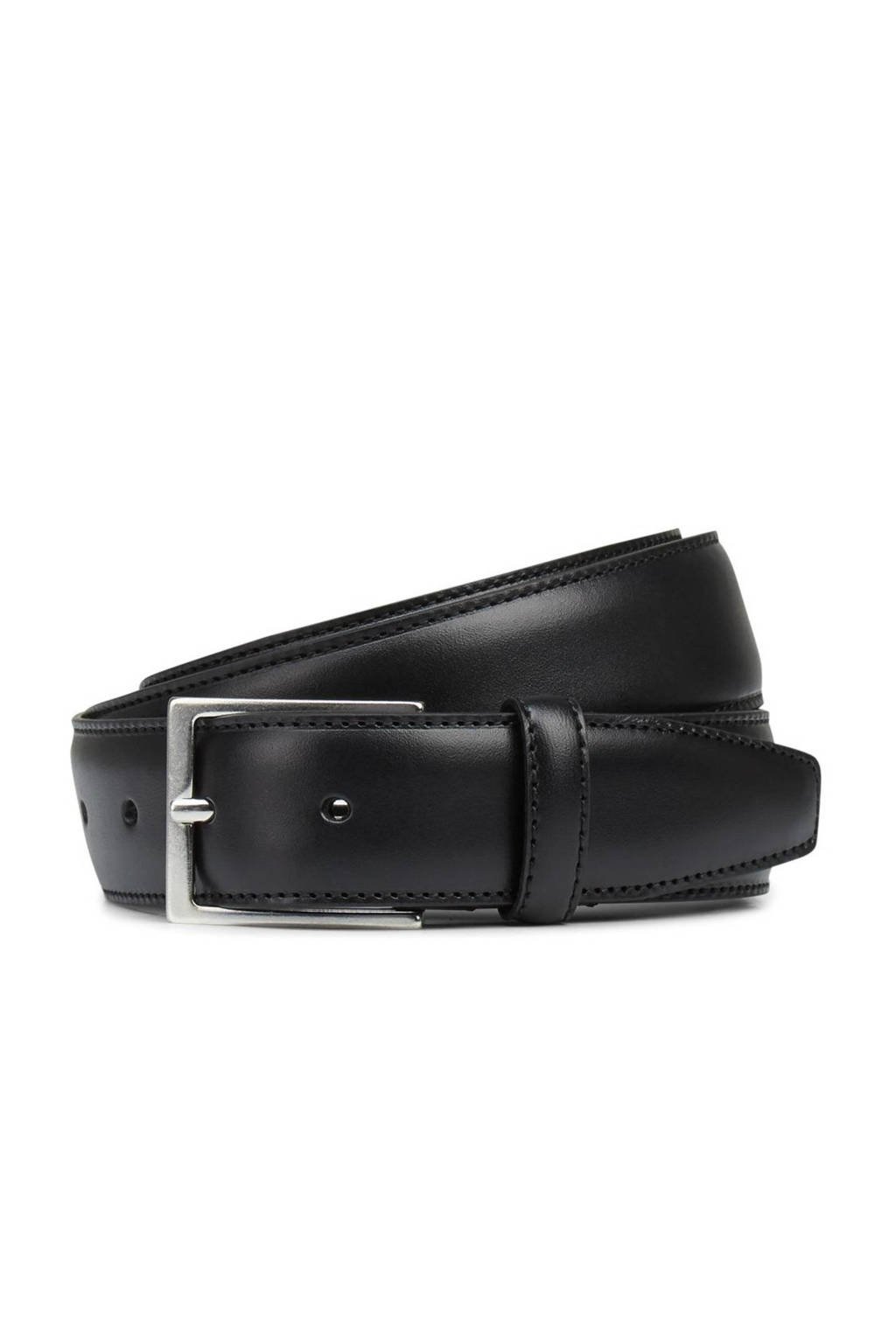 JACK & JONES leren riem JACCHRISTOPHER zwart, Zwart