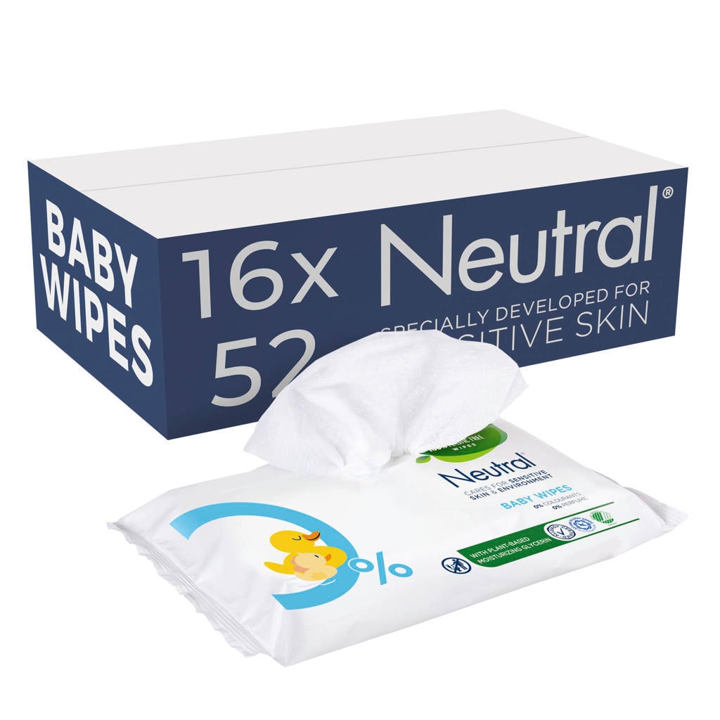 Neutral babydoekjes Parfumvrij - 16 x 52 stuks