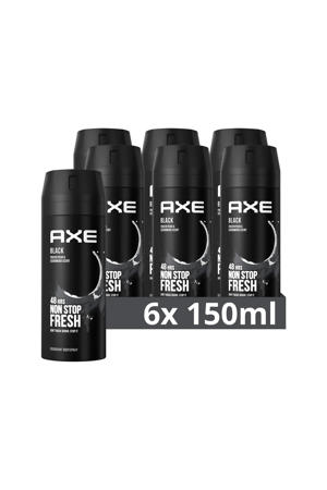 Black Deodorant bodyspray - 6 x 150 ml - voordeelverpakking