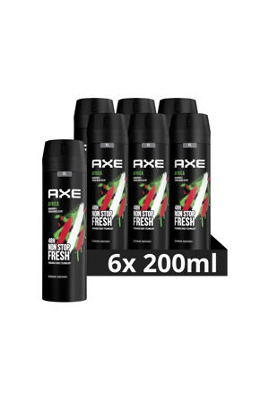 Africa bodyspray deodorant - 6 x 200 ml - voordeelverpakking