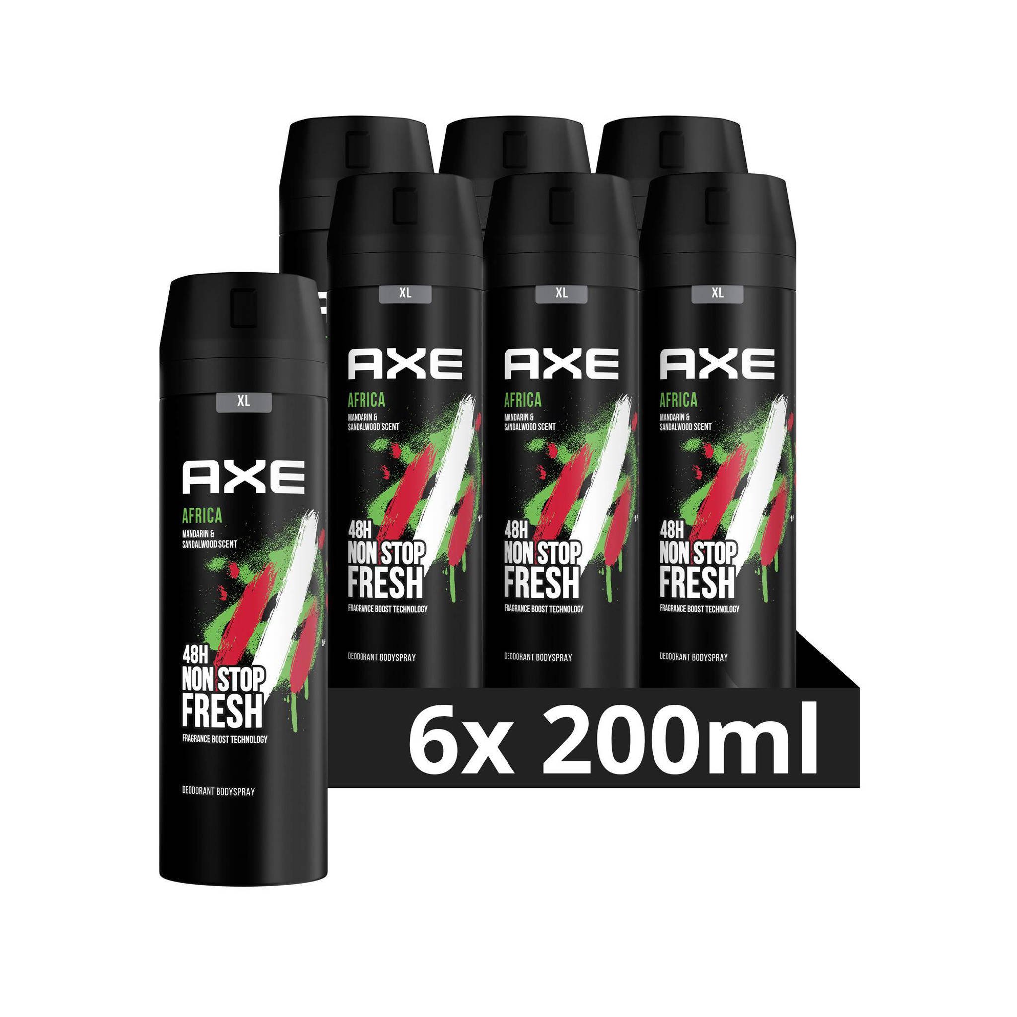 Axe Axe Africa Bodyspray Deodorant - 6 x 200 ml - | wehkamp