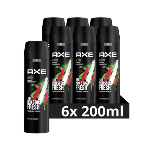 Wehkamp Axe Africa deodorant bodyspray - 6 x 200 ml aanbieding