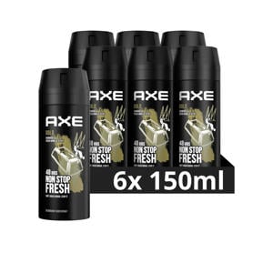 Wehkamp Axe Gold deodorant bodyspray - 6 x 150 ml aanbieding
