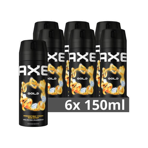 Wehkamp Axe Gold deodorant bodyspray - 6 x 150 ml aanbieding