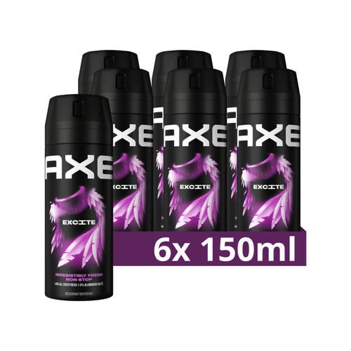Wehkamp Axe Excite deodorant bodyspray - 6 x 150 ml aanbieding