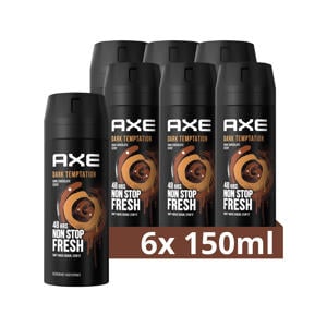 Wehkamp Axe Dark Temptation deodorant bodyspray - 6 x 150 ml aanbieding