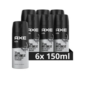 Wehkamp Axe Black anti-transpirant spray - 6 x 150 ml aanbieding