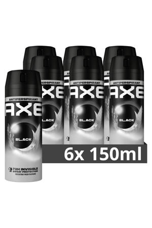 Black anti-transpirant spray - 6 x 150 ml