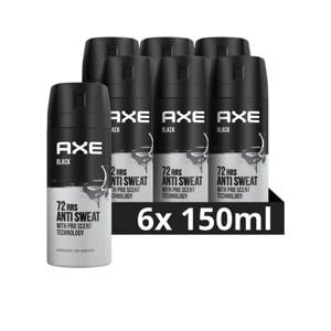 Black deodorant - 6 x 150 ml - voordeelverpakking