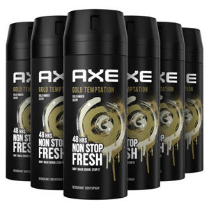 Wehkamp Axe Gold Temptation deodorant bodyspray - 6 x 150 ml aanbieding