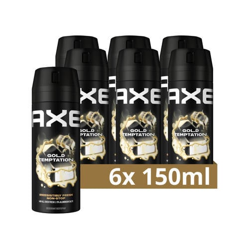 Wehkamp Axe Gold Temptation deodorant bodyspray - 6 x 150 ml aanbieding