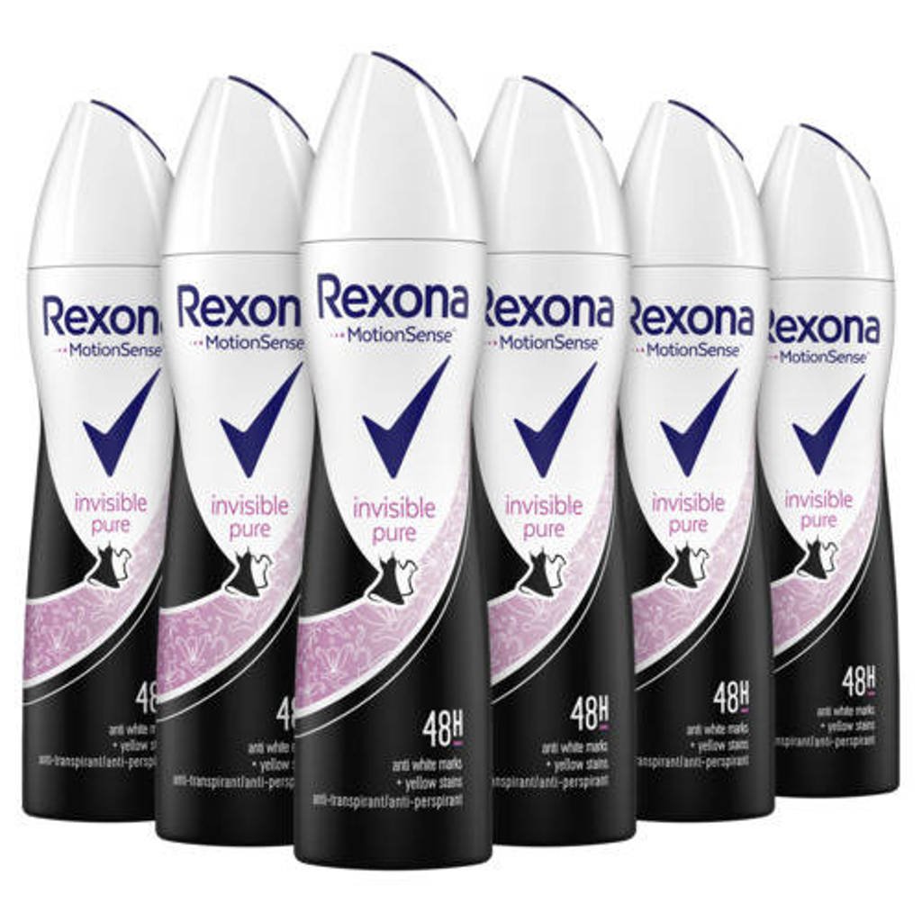 Rexona Rexona Woman Invisible Pure deodorant spray - 6 x 150 ml - voordeelverpakking