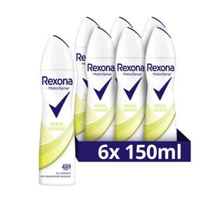 Rexona Women Stress Control Anti-transpirant deodorant spray - 6 x 150 ml - voordeelverpakking
