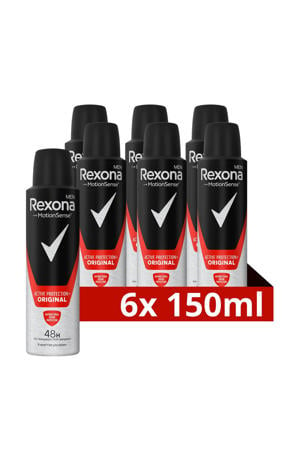 Rexona Men Active Shiel deodorant - 6 x 150 ml - voordeelverpakking