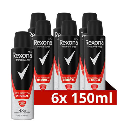 Wehkamp Rexona Men Active Protection+ Original anti-transpirant spray - 6 x 150 ml aanbieding