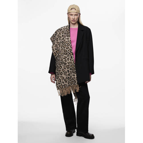 PIECES sjaal PCJIRA met panterprint camel/zwart afbeelding