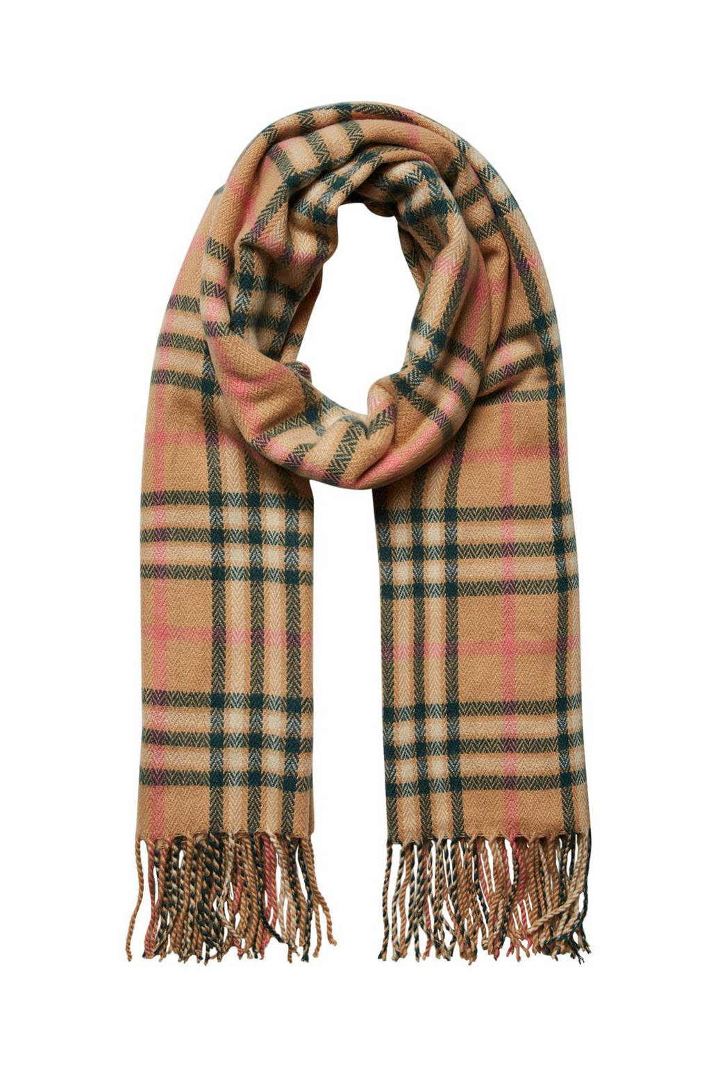 VERO MODA geruite sjaal VMMANILLA camel, Camel