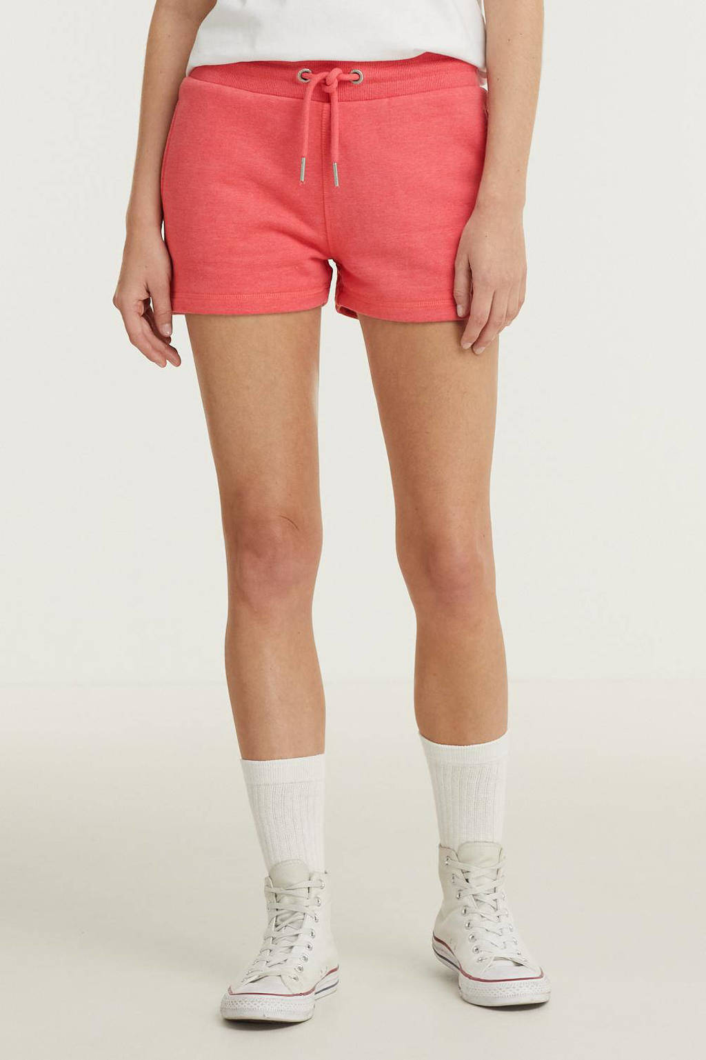 Superdry high waist sweatshort Classic Jersey Short met logo roze, Roze