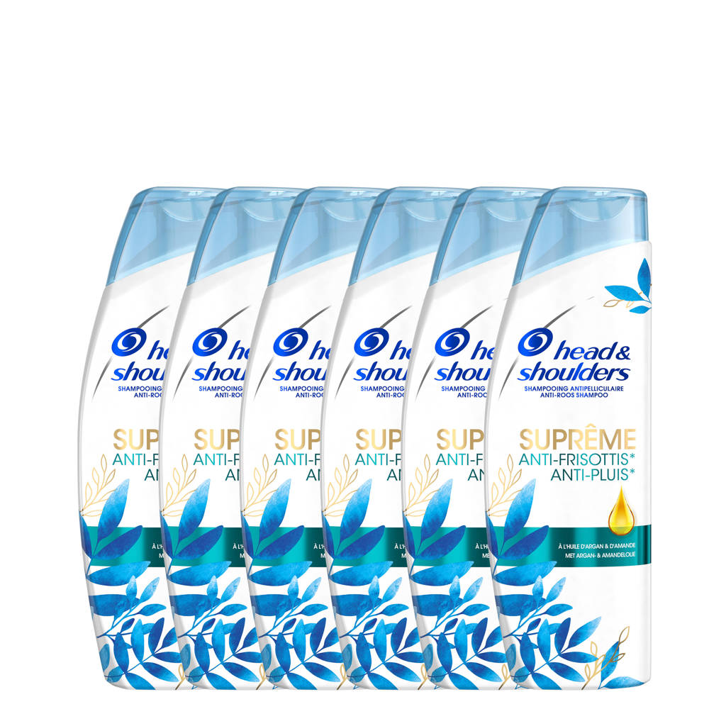 Head & Shoulders Suprême Anti-Pluis Anti-roos Argan & Amandelolie shampoo - 6 x 250 ml - voordeelverpakking