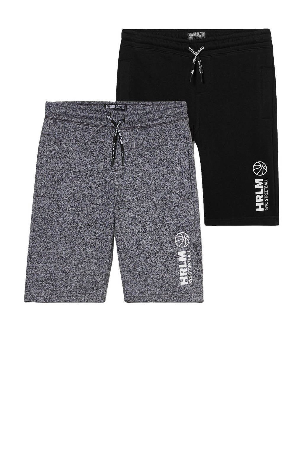 C&A sweatshort - set van 2 met printopdruk zwart/grijs, Zwart/grijs