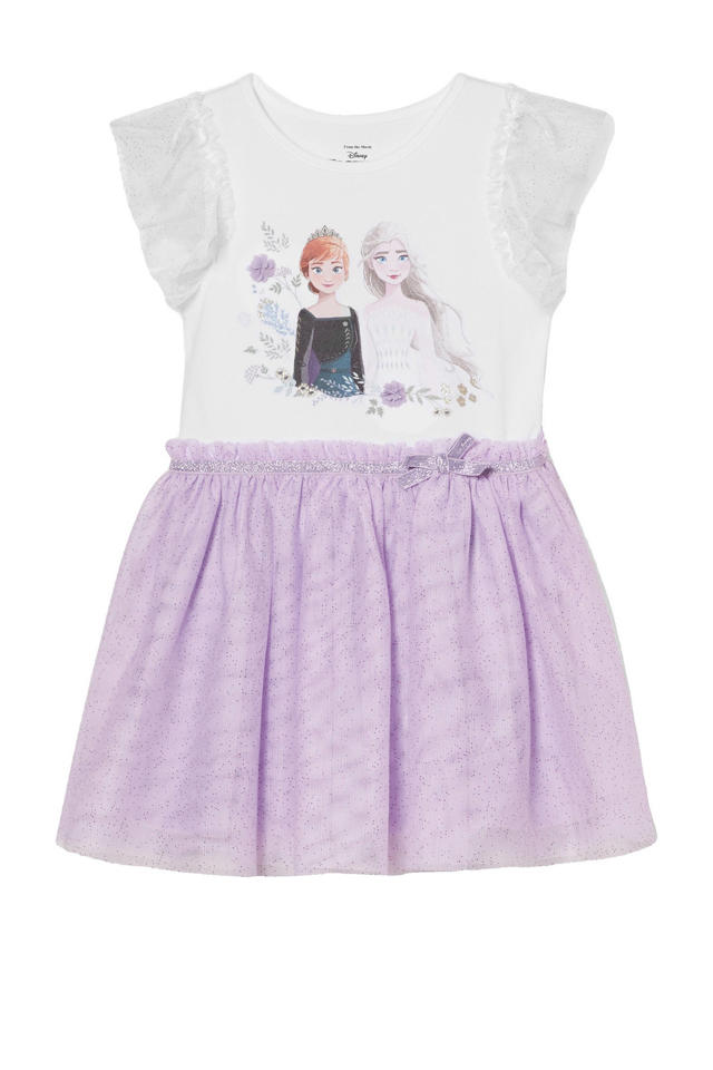 Occlusie natuurlijk houd er rekening mee dat C&A Frozen Frozen Sister Forever jurk met printopdruk en glitters wit/lila  | wehkamp