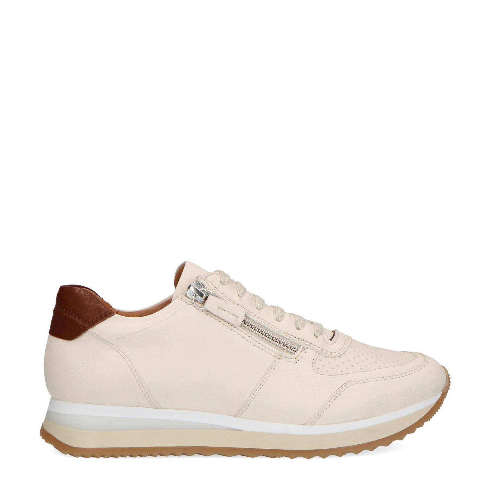 Manfield Witte Leren Sneakers Met Extra Tong Wit 9Ft0jrf