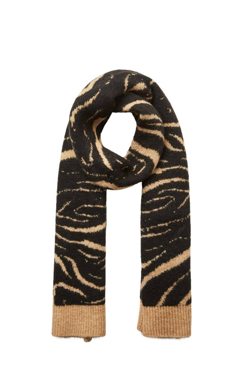 VERO MODA sjaal VMSILJA met all-over print zwart, Zwart/lichtbruin