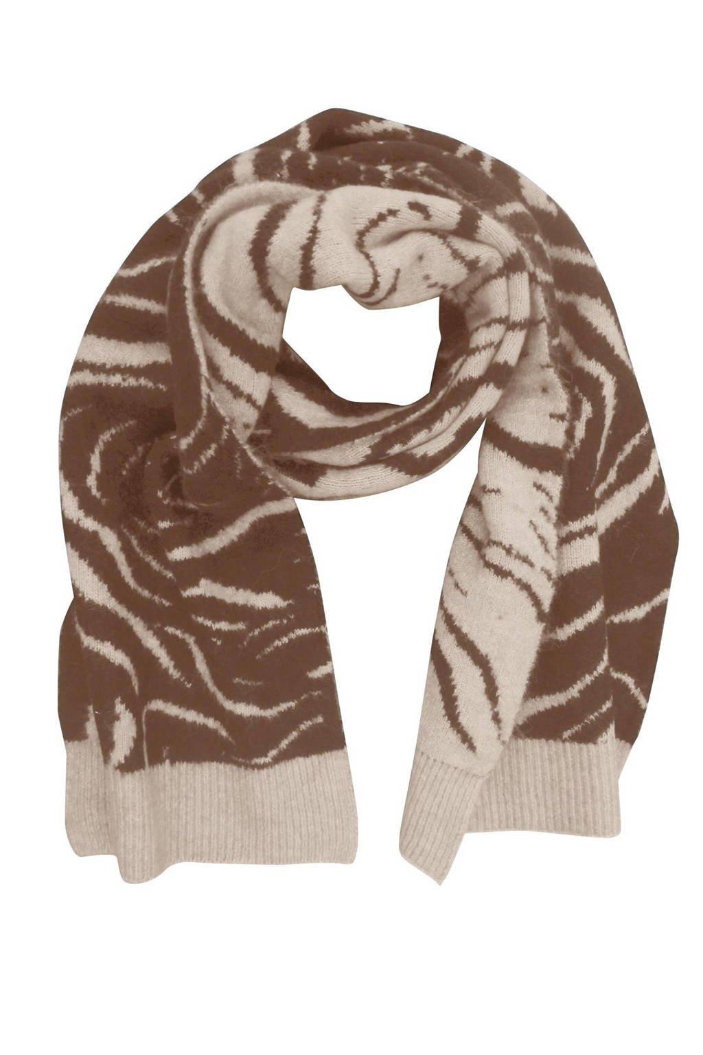 VERO MODA sjaal VMSILJA met all-over print bruin/beige, Bruin/beige