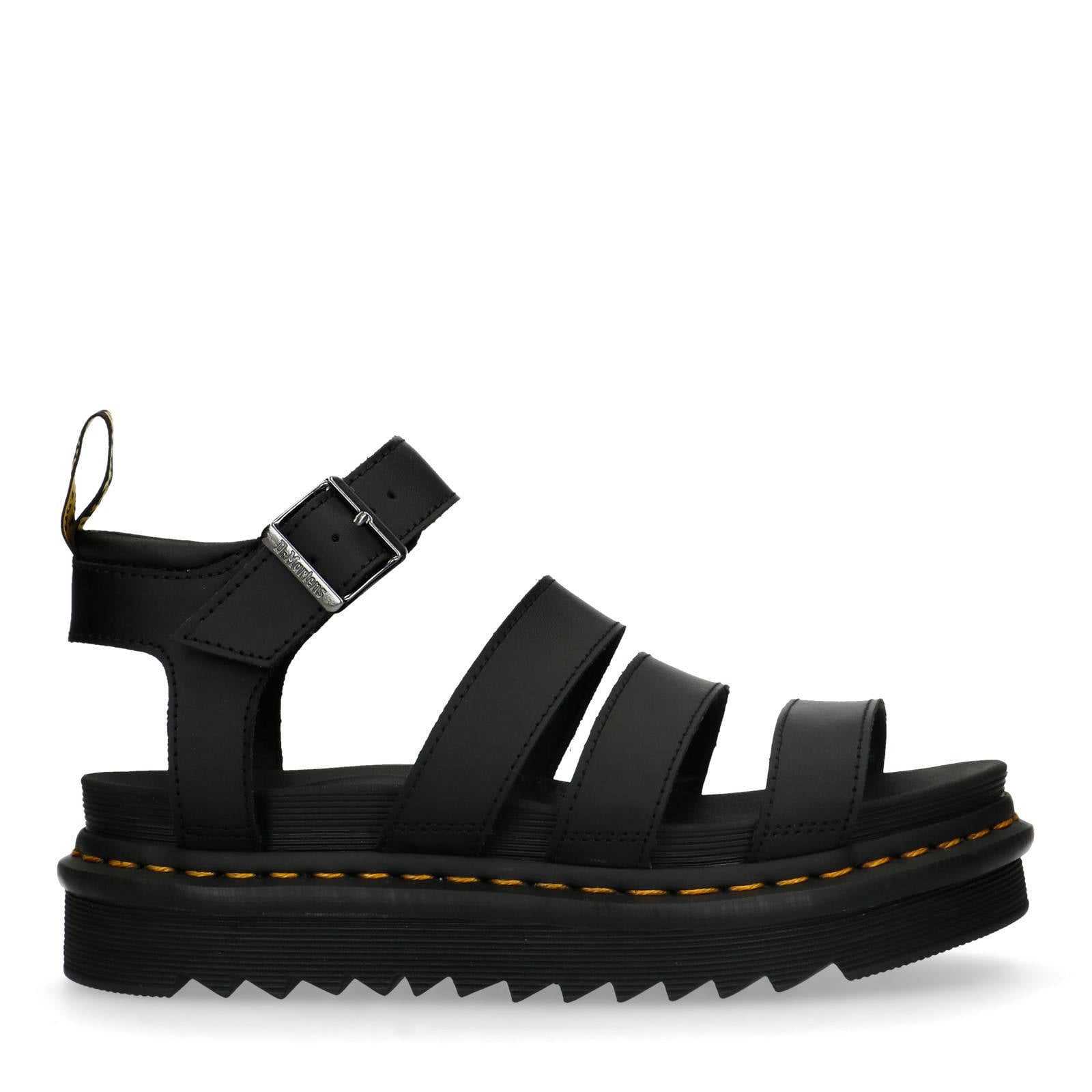 Dr. Martens Blaire Brando leren plateau sandalen zwart | wehkamp