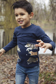 thumbnail: Koko Noko longsleeve met dierenprint donkerblauw