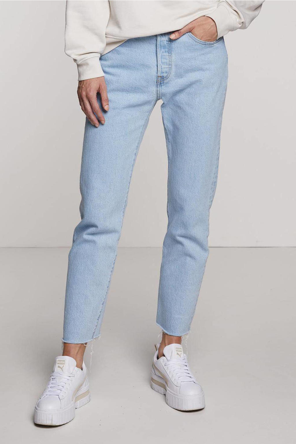 Levi's 501 cropped high waist straight fit jeans samba goal