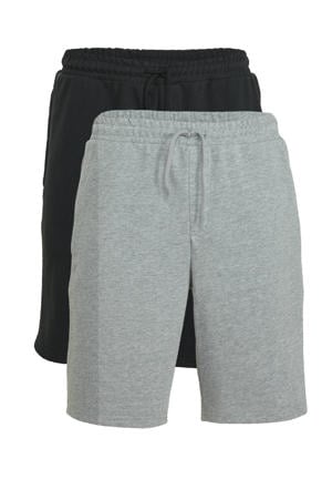 regular fit sweatshort zwart/grijs - (set van 2)