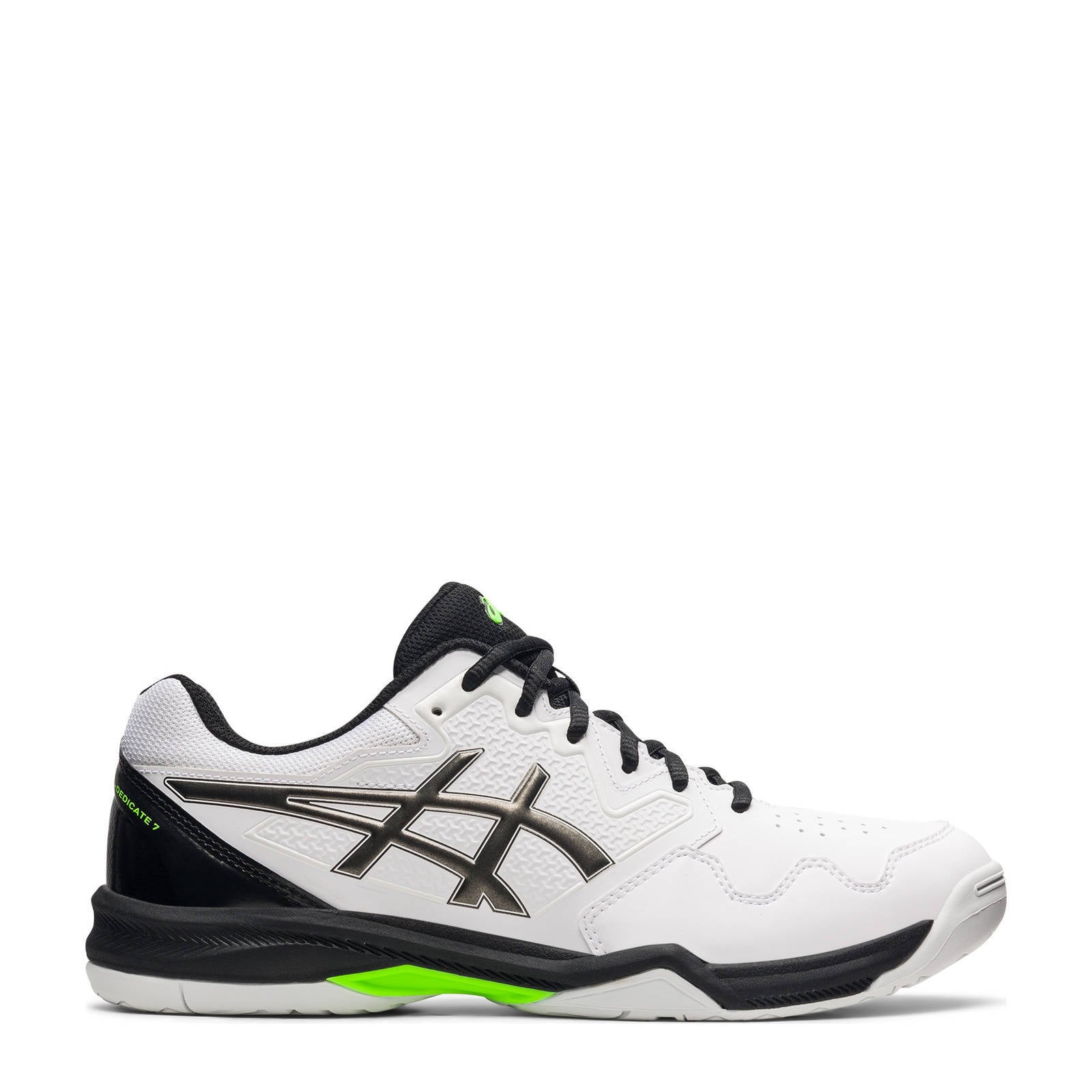 ASICS Gel-Dedicate 7 tennisschoenen wit/metallic grijs/zwart | wehkamp