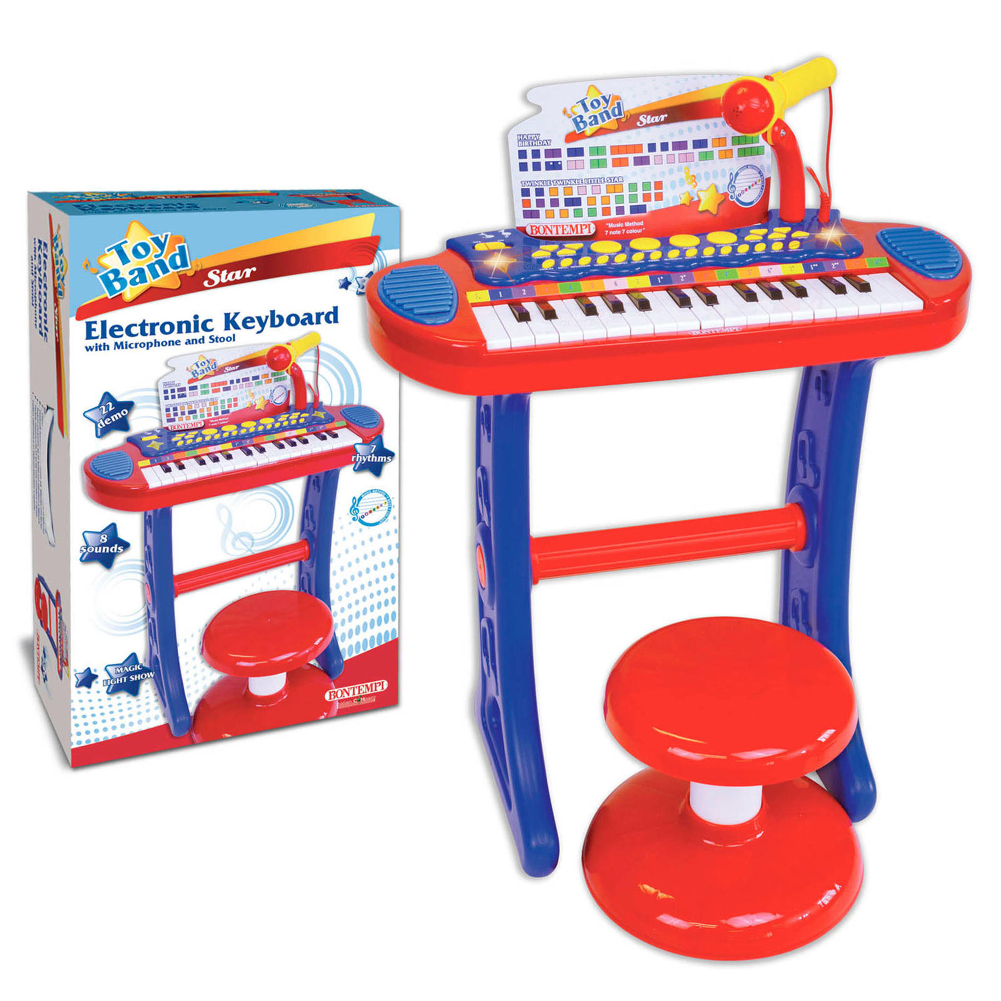 Bontempi Elektronisch Keyboard met Microfoon en Kruk wehkamp