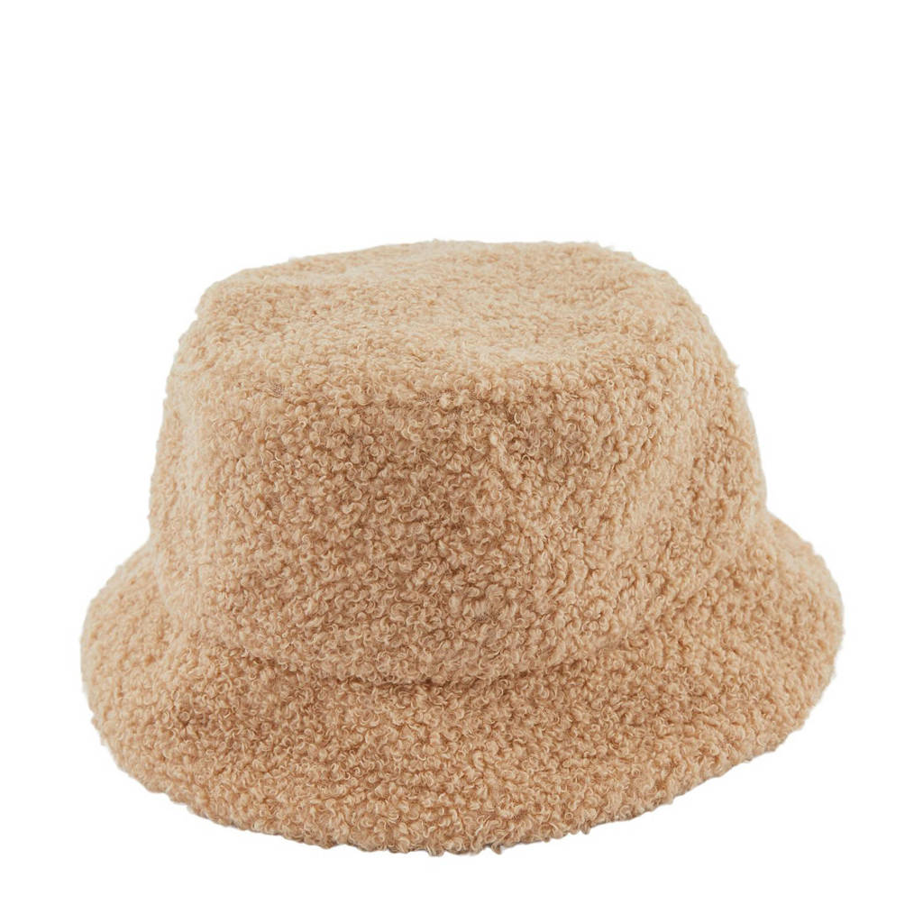 little PIECES teddy bucket hat LPHANNAH lichtbruin, Lichtbruin
